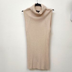 WH / BM Sleeveless Turtleneck Top in XS, Color Oatmeal/ Beige